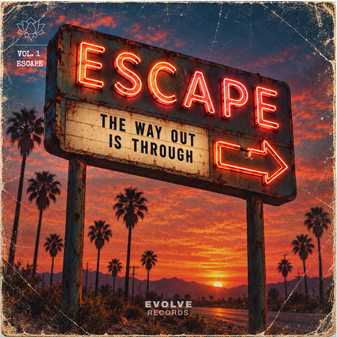 hotel sign with the word escape in neon